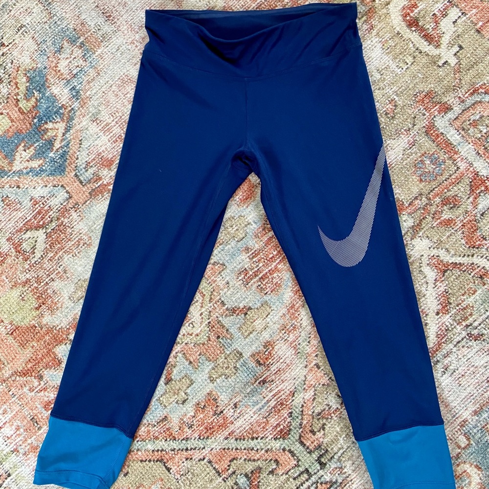 Blue Nike Dri-Fit Capri Leggings